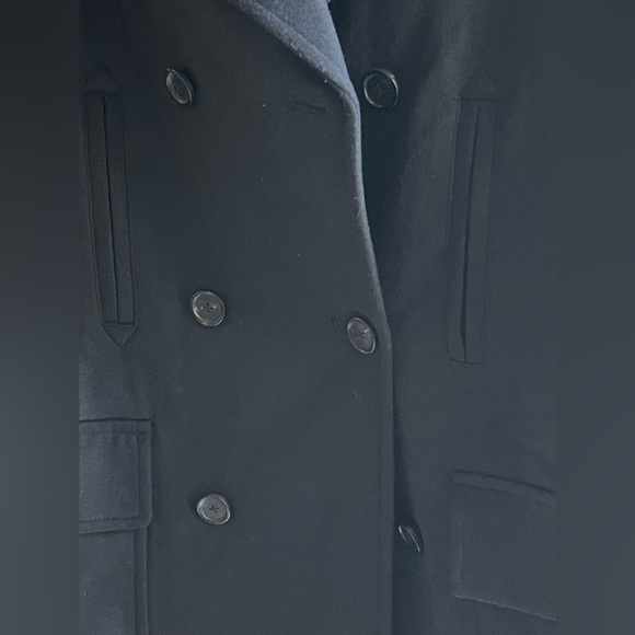 Quince NWT Black Italian Wool Double-Breasted Officer Topcoat - Picture 7 of 15